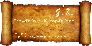 Germányi Kleopátra névjegykártya